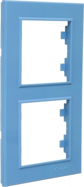 Рамка двухместная Makel Karea вертикальная синий