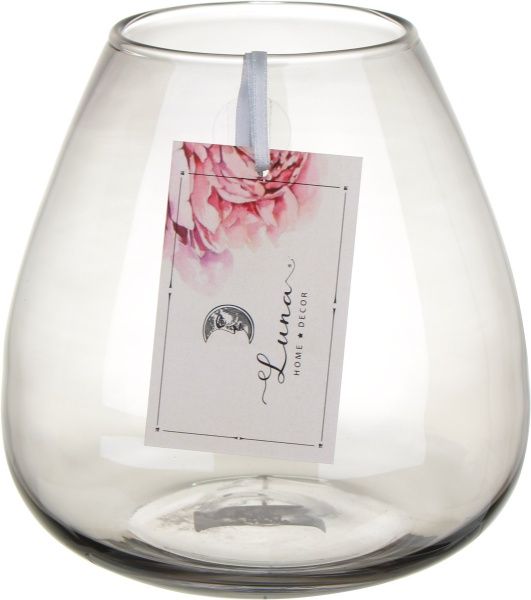 Ваза стеклянная серая Luster 15х15 см Wrzesniak Glassworks