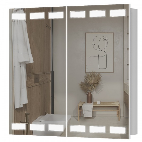 Зеркальный шкаф Aquarius Siena с LED-подсветкой 80 белый 