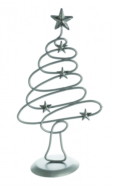 Фігурка декоративна Ялинка на підставці 19 см срібний M-713055
