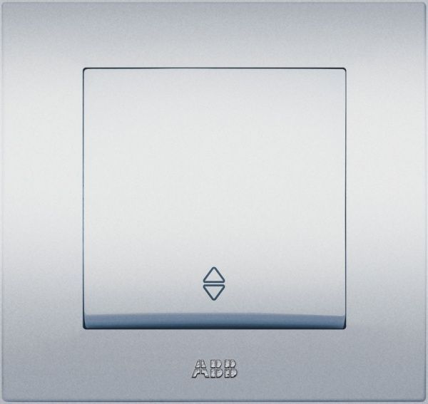 Выключатель проходной одноклавишный ABB Cosmo без подсветки 10 А серый металлик 619-011000-209