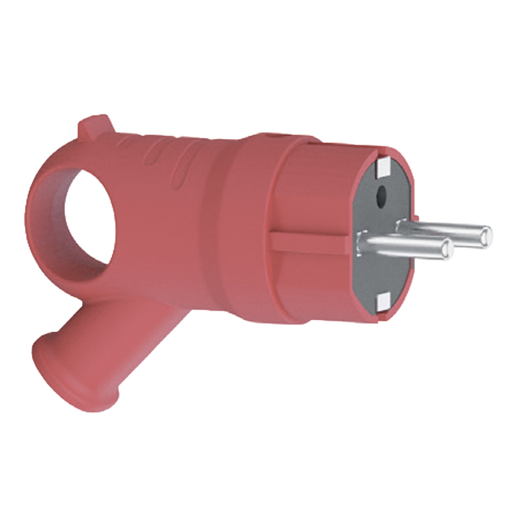 Вилка кабельная каучуковая Neomax с заземлением каучук красный