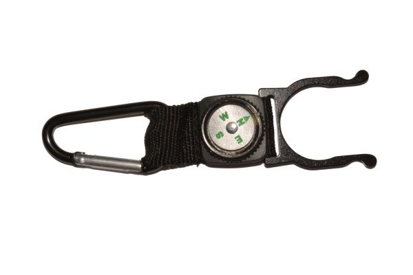 Карабин алюминиевый с компасом 57х5 мм