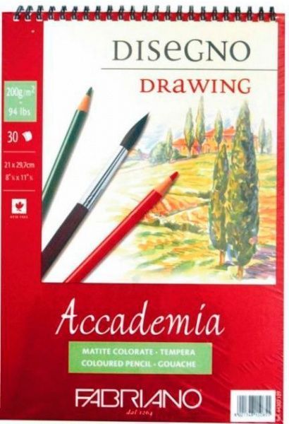 Альбом на спирали Fabriano A5 14,8х21 см 200 г/м² 30 листов Accademia