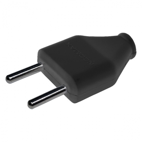 Электровилка Neomax плоская NX1107 без заземления 250В IP20 пластик черный