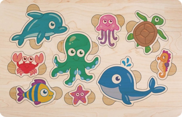 Пазл деревянный Зірка Морские жители 458777
