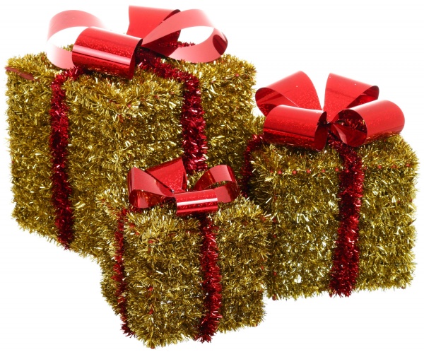 Декоративная фигура Подарочные коробки из мишуры 3 шт. CAA223260 