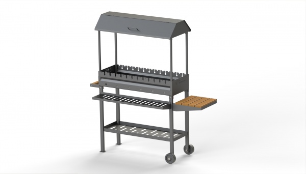 Мангал-барбекю трансформер стационарный 1530х650х1150 с колесиками