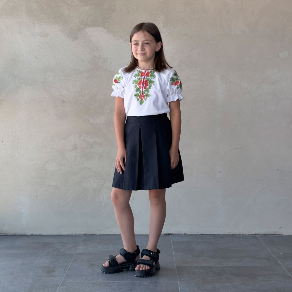 Вышиванка для девочек Эдельвика Калина р.110 белый 263-25/09