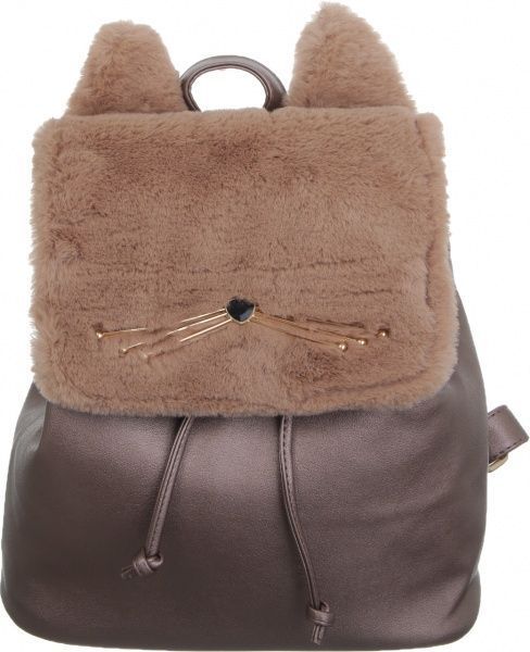 Рюкзак пушистый Soft Touch ушки котика, кофейный