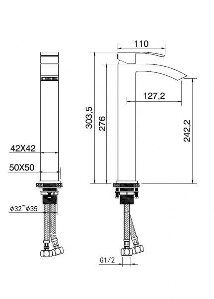 Змішувач для умивальника Mixxen ТОСКАНА MXIN0453GR