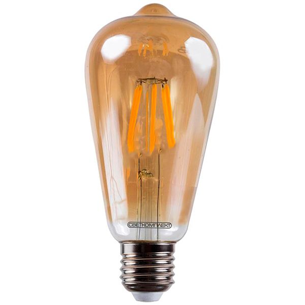 Лампа світлодіодна Светкомплект Vintage Fil Amber ST64 6 Вт E27 2500 К 220 В прозора