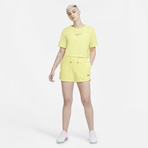 Футболка Nike W NSW CROP TEE PRNT DJ4125-712 р. S жовтий