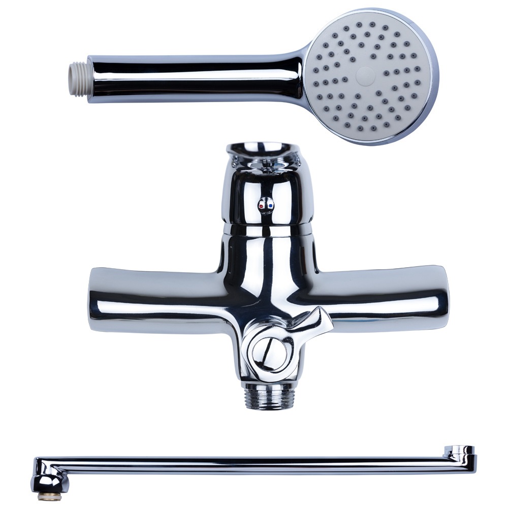 Смеситель Aquatica NM Ø 40 для ванны гусак прямой 350мм дивертор встроенный картриджный (NM-2C234C)