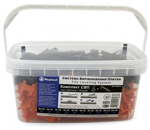 Набор СВП Replast 250 основ + 75 клинов 2 мм 325 шт./уп (CL 204075)
