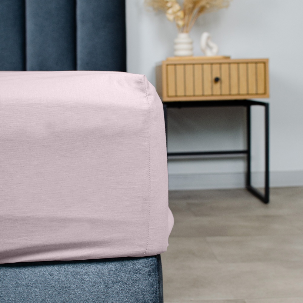 Простирадло на резинці Моно 180x200 см пудровий
