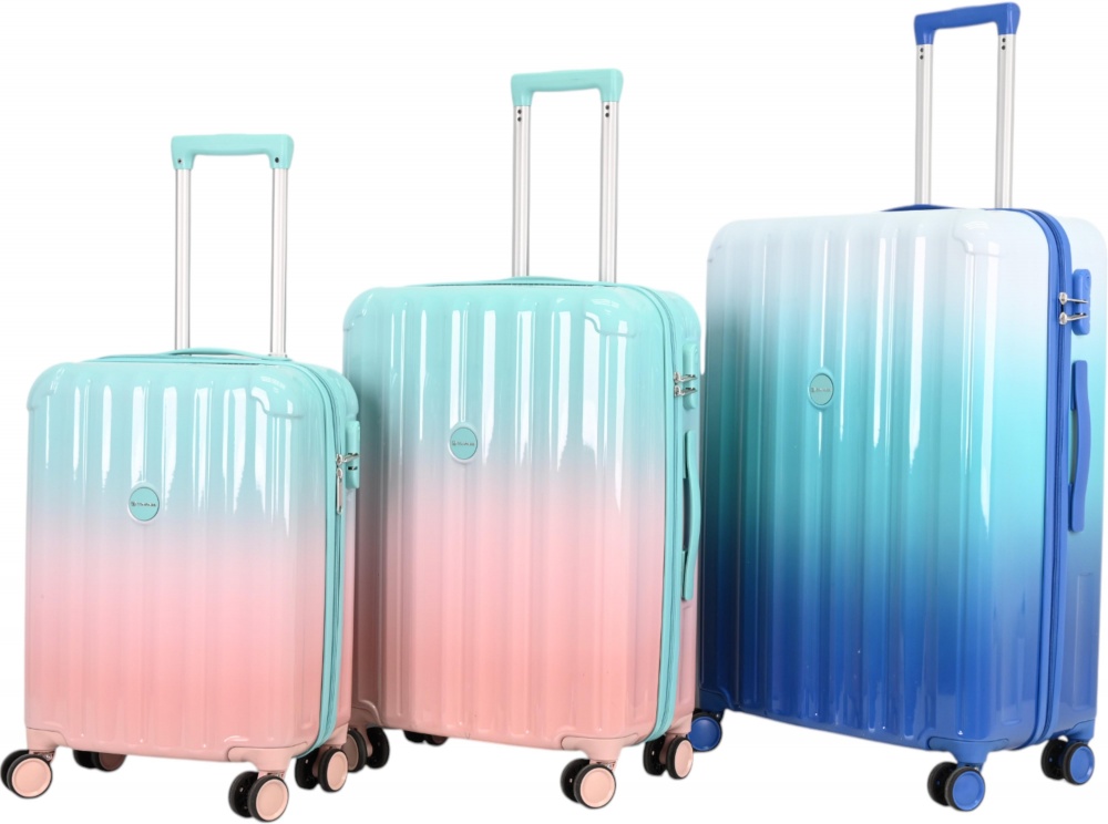 Чемодан Compass MS-2693 61 л розовый с голубым 44x26x65 см M