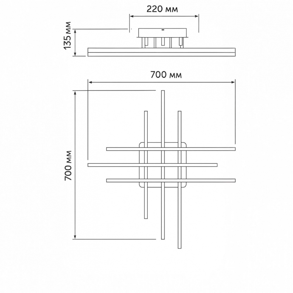 Люстра потолочная LIGHT SET GRIM LED S 6 108 Вт черный