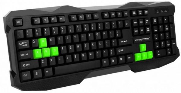 Клавіатура Esperanza Wired EGK101 USB (EGK101GUA) black/green 