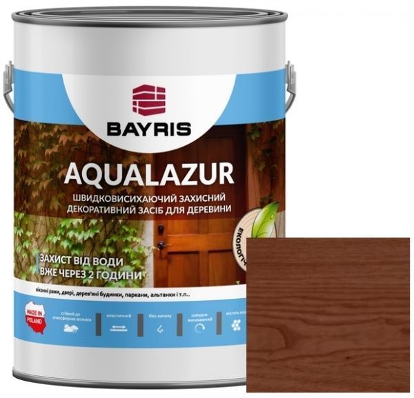 Лазур Bayris Aqualazur Горіх мат 10 л