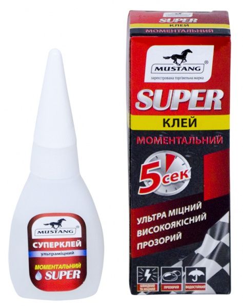 Суперклей Mustang Моментальный 5 г бутылочка