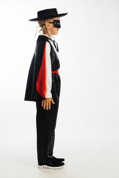 Костюм дитячий карнавальний КАРНАВАЛІЯ Зорро 5-7 років р.122 чорний із білим 