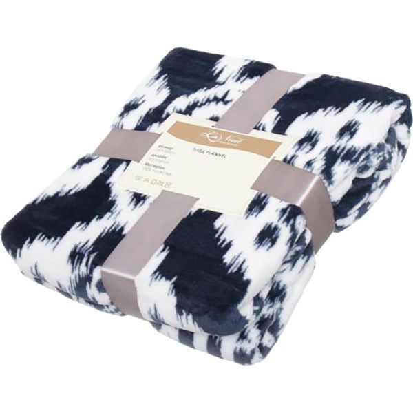 Плед Flannel Monogram 150x200 см синій із білим La Nuit 
