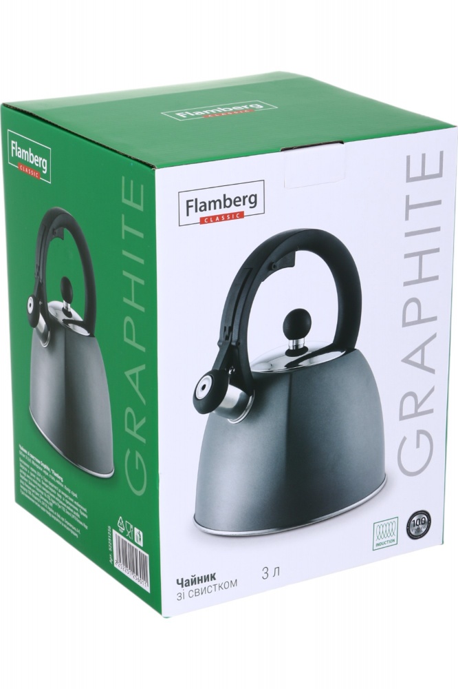 Чайник Flamberg зі свистком Graphite сірий 3 л