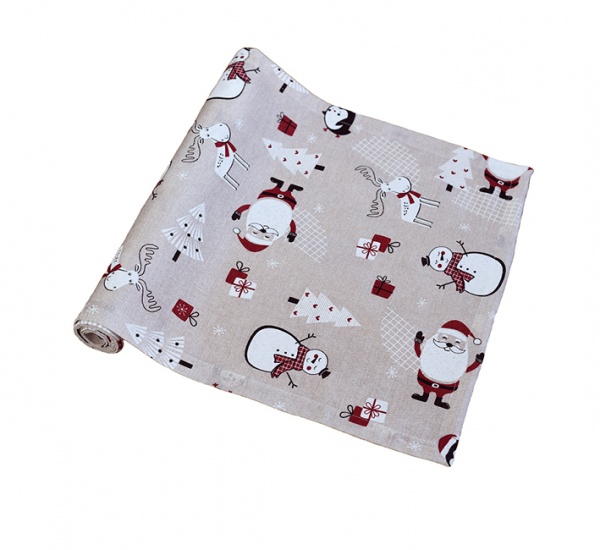 Дорожка (раннер) Новогодняя 40x140 см бежевый с красным Прованс 