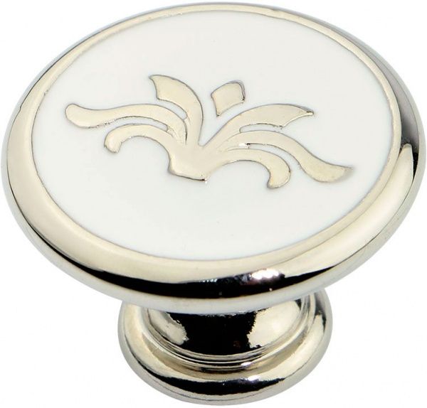 Меблева ручка D 24177.01.030 18631 полірований нікель/біла емаль Bosetti Marella