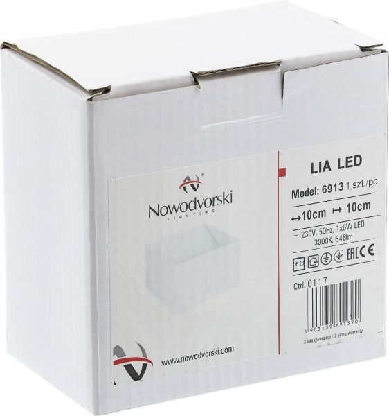 Подсветка декоративная Nowodvorski 6913 Lia LED 6 Вт алюминий/белый 6913 