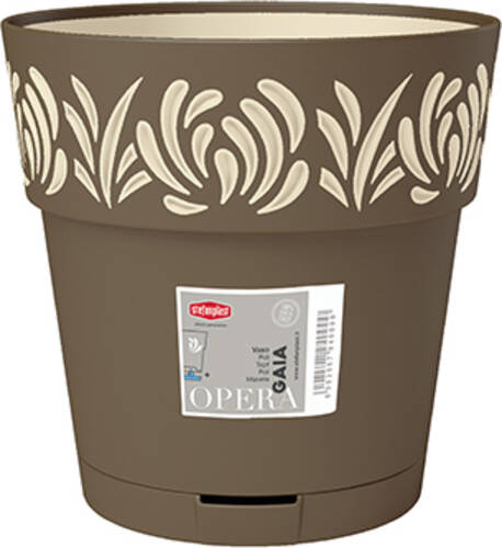 Горшок пластиковый Stefanplast Opera Gaia круглый 7,5 л капучино/ваниль (88502) 