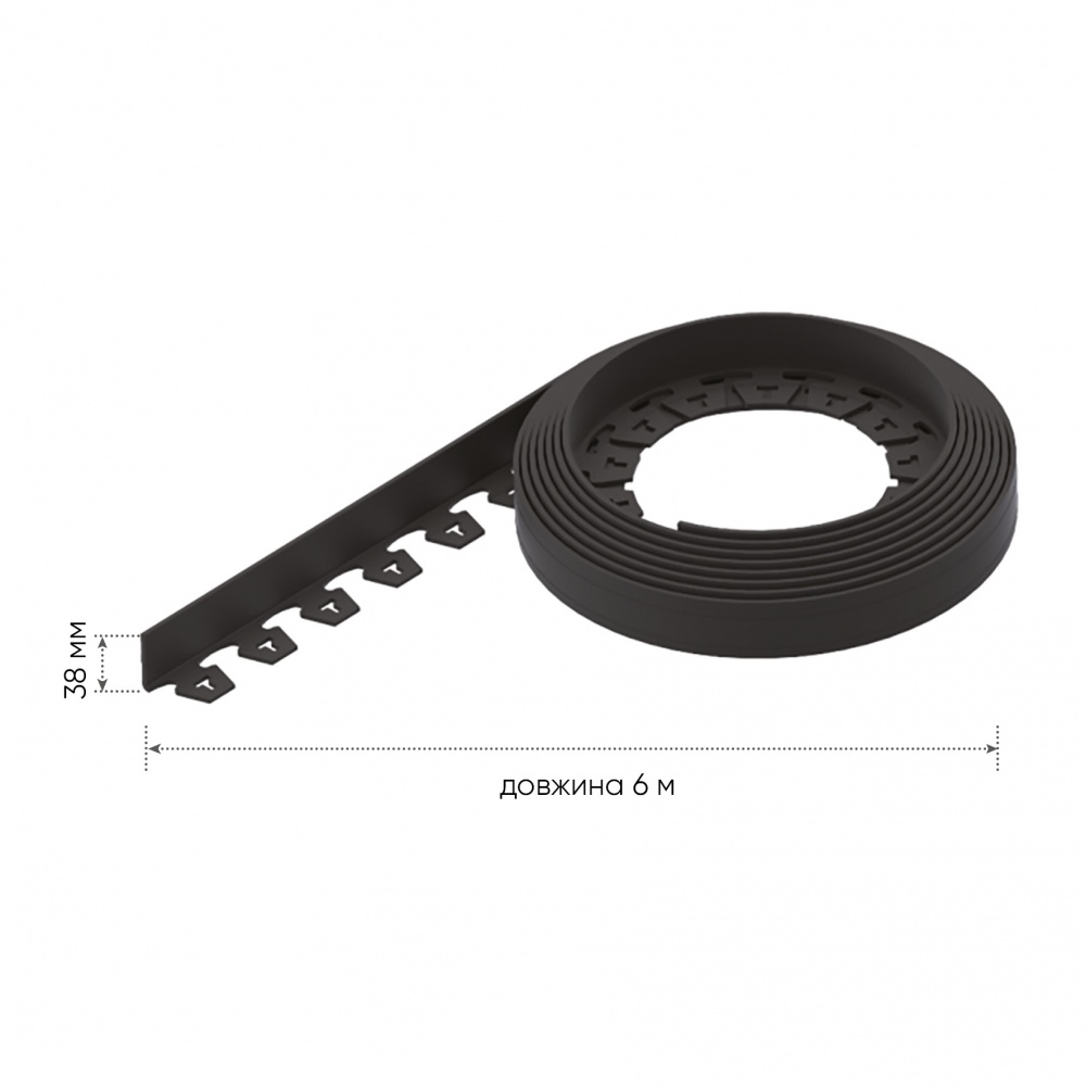 Бордюр газонный Vodaland NewFixLight Н4 чорный 6 м