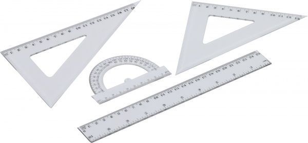 Набор линейка 25 см + 2 угольника + транспортир NORMA