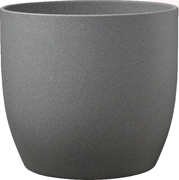 Кашпо керамическое Soendgen Basel Stone круглый темно-серый (0069-0021-2257) 