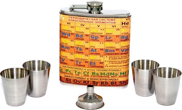 Фляга Периодическая система алгогольних элементов A134