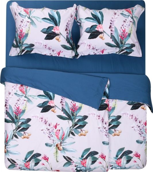 Комплект постельного белья Exotic flowers D семейный разноцветный принт La Nuit 