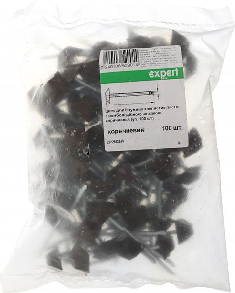 Гвозди для битумной черепицы 3.2x70 мм 100 шт ромбовидные цинк коричневый