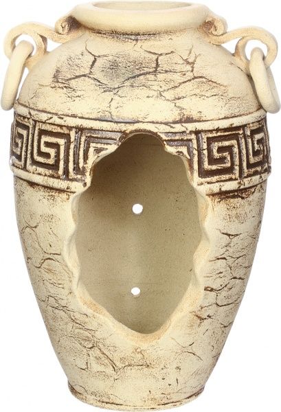 Кашпо шамотне Амфора Крапля Н фігурний 7,2л бежевий 