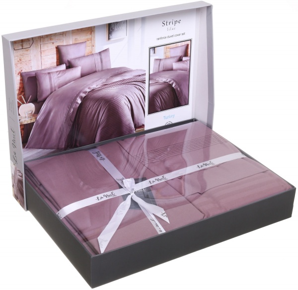 Комплект постільної білизни Stripe Deluxe 2.0 ліловий La Nuit 