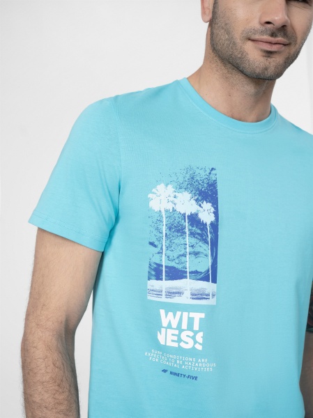 Футболка 4F TSHIRT M361 4FSS23TTSHM361-35S р.S бірюзовий