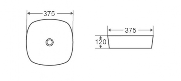 Умивальник-чаша Mixxen Orion на стільницю 37,5x37,5x12см MXLT0637BL