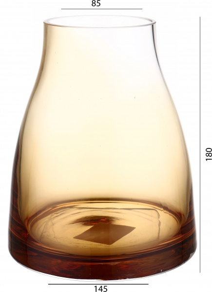 Ваза Wrzesniak Glassworks Яншо 18 см янтарная 