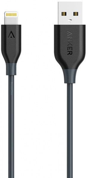 Кабель Anker Lightning – USB 2.0 1.8 м сірий (A8122HA1) Powerline 