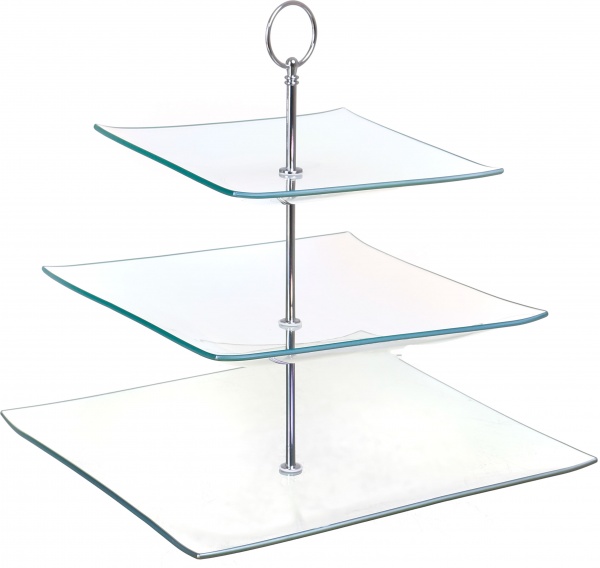 Блюдо квадратне 3-х ярусне Rainbow Fiora 