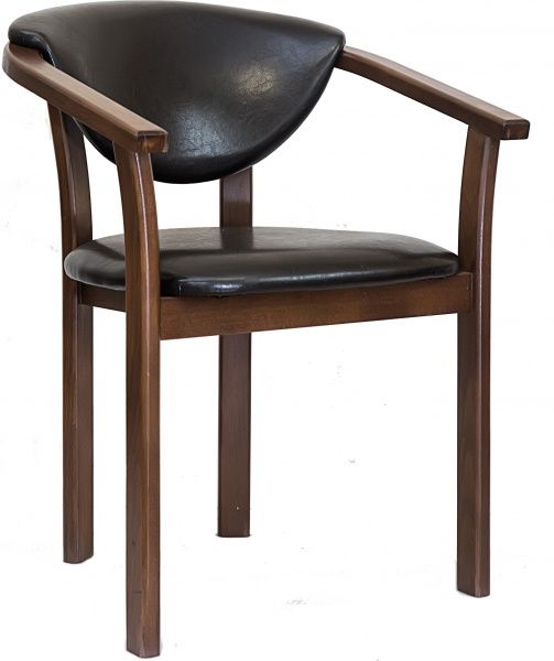 Стул обеденный с подлокотниками Скиф МП Алиса орех/черный