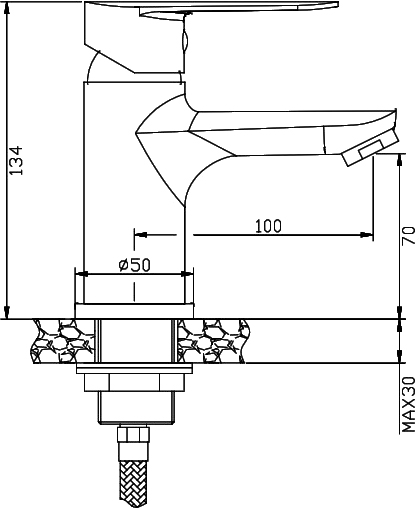Смеситель для умывальника Invena Esla BU-94-001