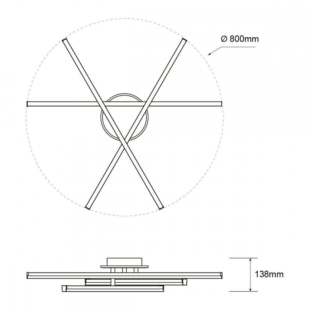 Люстра светодиодная LIGHT SET LILEYA LS 80 RC 2800-6000K 55 Вт черный
