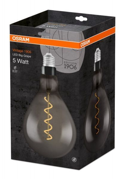 Лампа світлодіодна Osram Fil Vintage 1906 Led Grape A160 5 Вт E27 1800 К 220 В прозора 4058075269903 