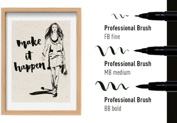 Набор линеров PIGMA Brush Sakura черный 3 шт POXFVKBP349 